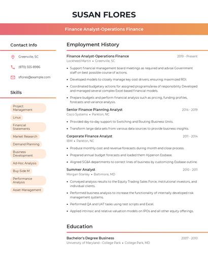 Resume example 3