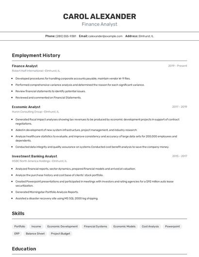 Resume example 2