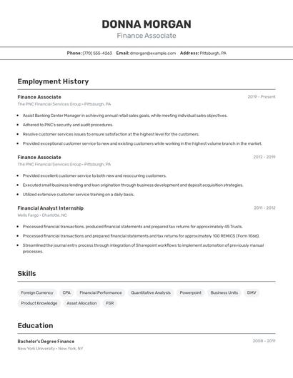 Resume example 2