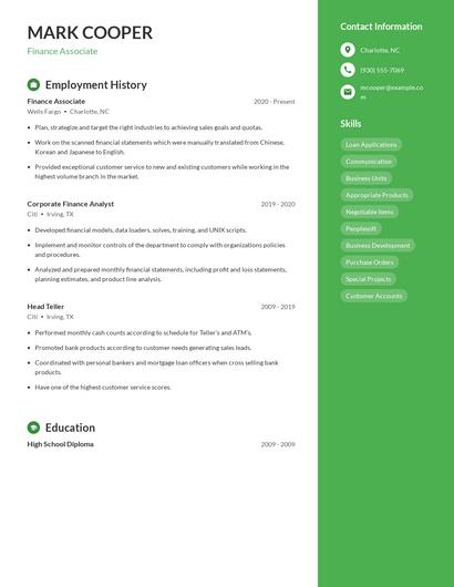 Resume example 5