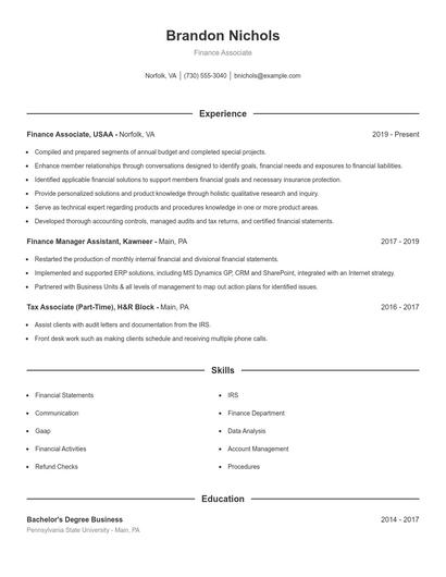 Resume example 1