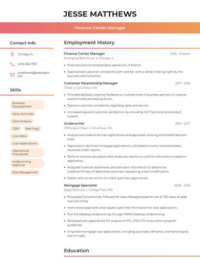 Resume example 3