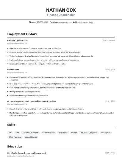 Resume example 2