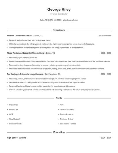 Resume example 1