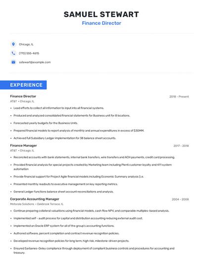 Finance Director Resume