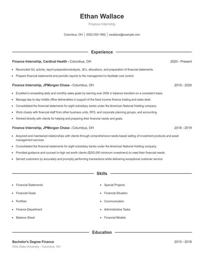 Resume example 1
