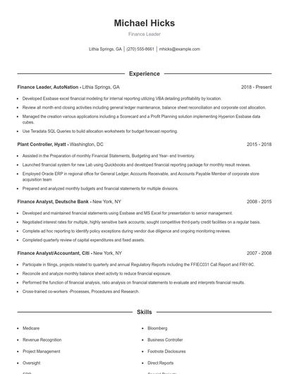 Resume example 1