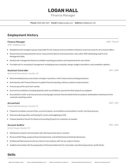 Resume example 2