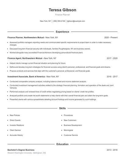 Resume example 1
