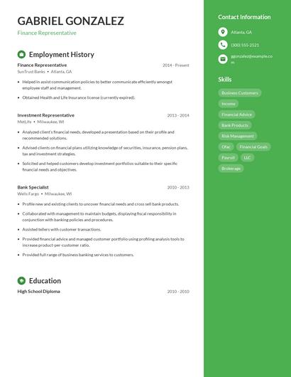 Resume example 5
