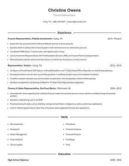Resume example 1