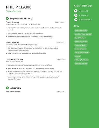Resume example 4