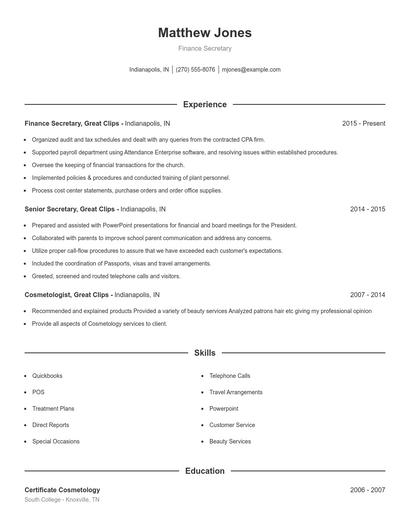 Resume example 1