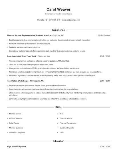 Resume example 1