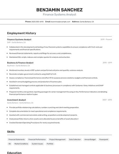 Resume example 2