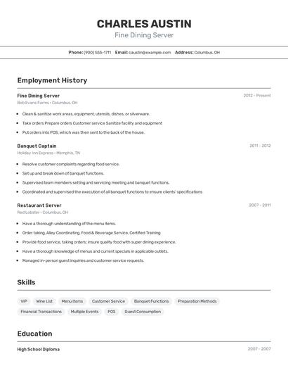 Resume example 2