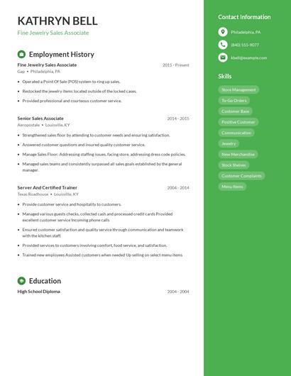 Resume example 4