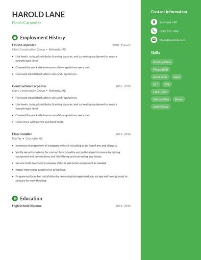 Resume example 5