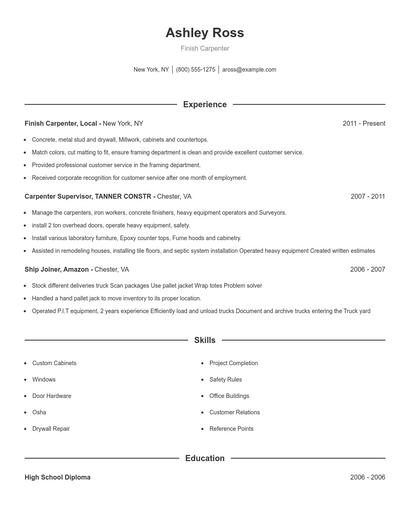Resume example 1