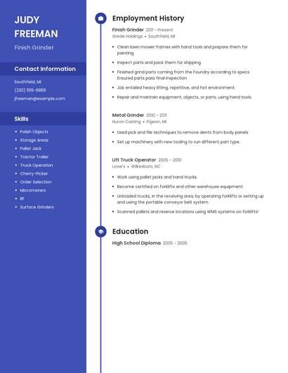 Finish Grinder Resume
