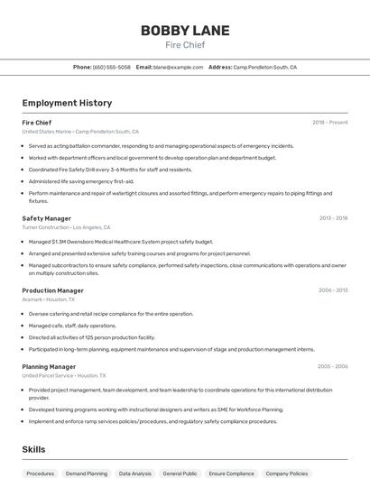 Resume example 2