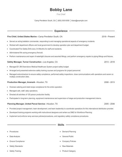 Resume example 1
