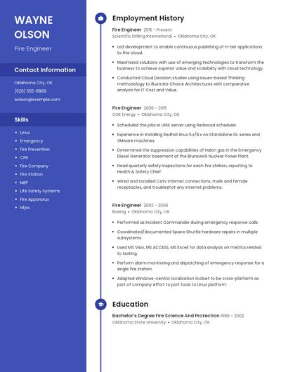 Fire Engineer Resume