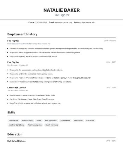 Resume example 2
