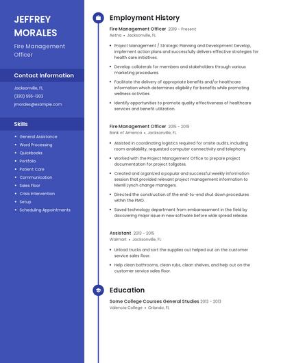 Fire Management Officer Resume