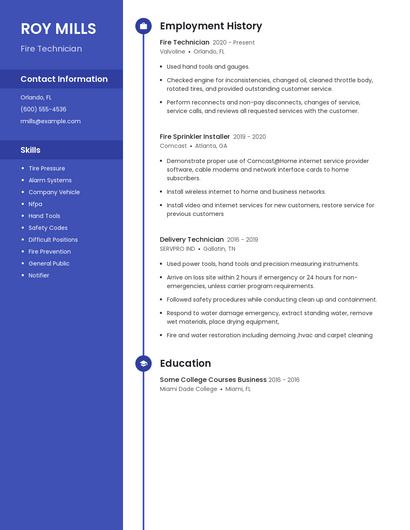 Fire Technician Resume