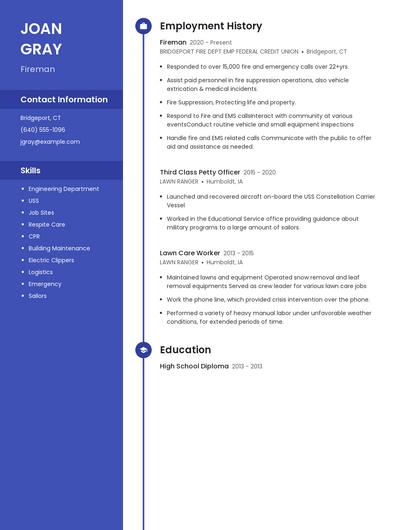 Fireman Resume