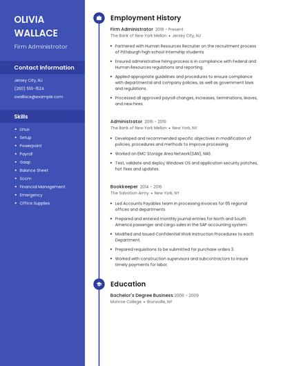 Firm Administrator Resume