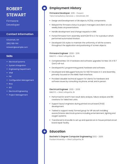 Firmware Developer Resume
