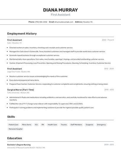 Resume example 2