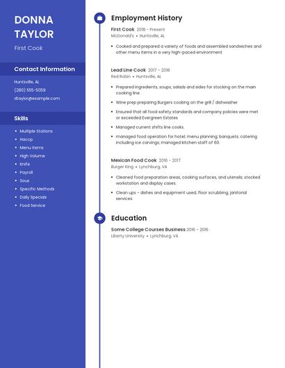 First Cook Resume