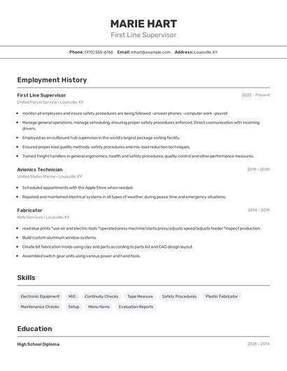 Resume example 2