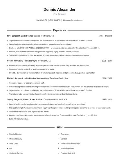 Resume example 1