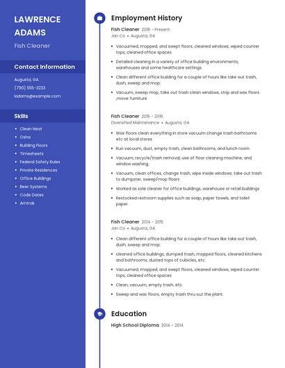 Fish Cleaner Resume