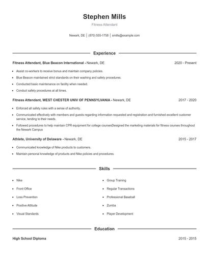 Resume example 1