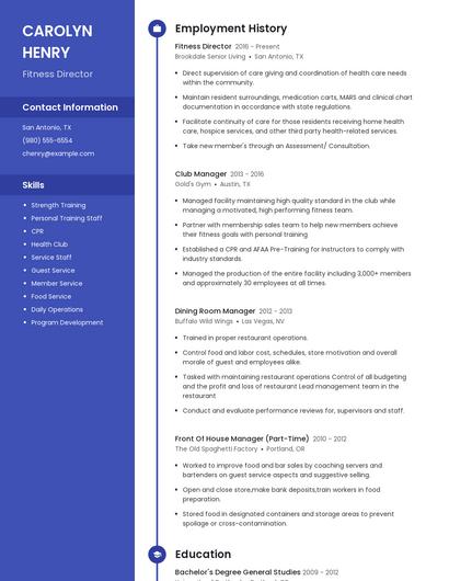 Resume example 5