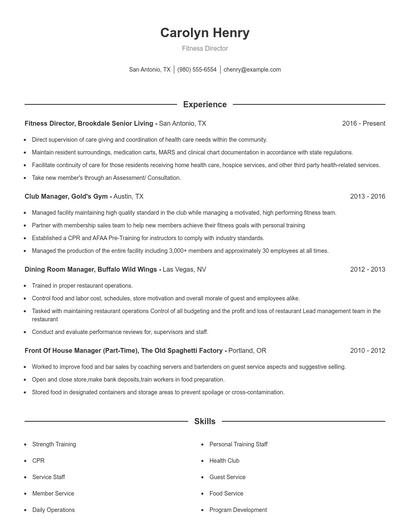 Resume example 1