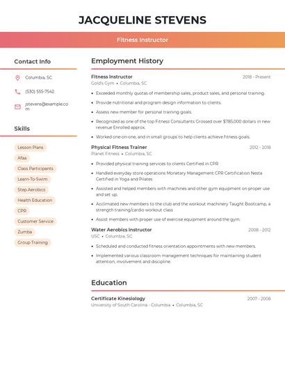 Resume example 3