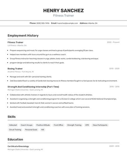 Resume example 2