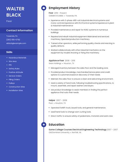 Fixer Resume
