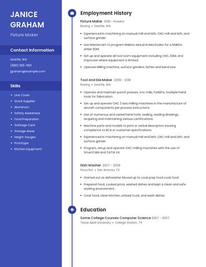 Fixture Maker Resume
