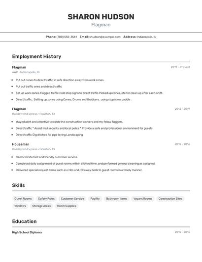 Flagman Resume