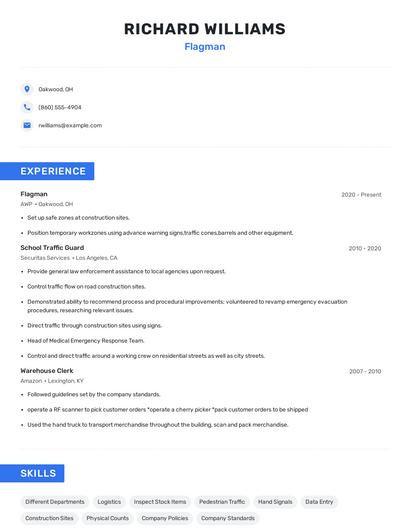Flagman Resume