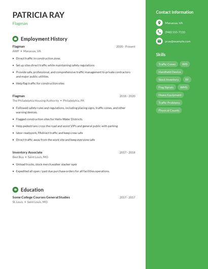 Flagman Resume