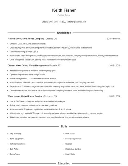 Resume example 1