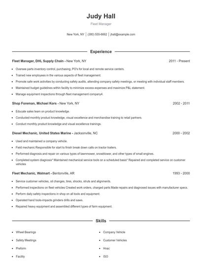 Resume example 1
